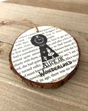 Load image into Gallery viewer, Alice Wonderland/Looking Glass Wood Slice Ornament