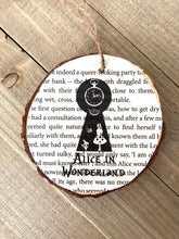 Load image into Gallery viewer, Alice Wonderland/Looking Glass Wood Slice Ornament