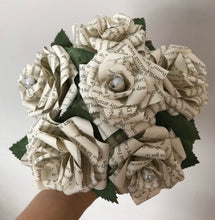 Load image into Gallery viewer, Book Page Paper Rose Bouquet