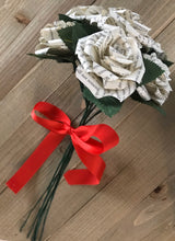 Load image into Gallery viewer, Book Page Paper Rose Bouquet