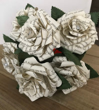 Load image into Gallery viewer, Book Page Paper Rose Bouquet