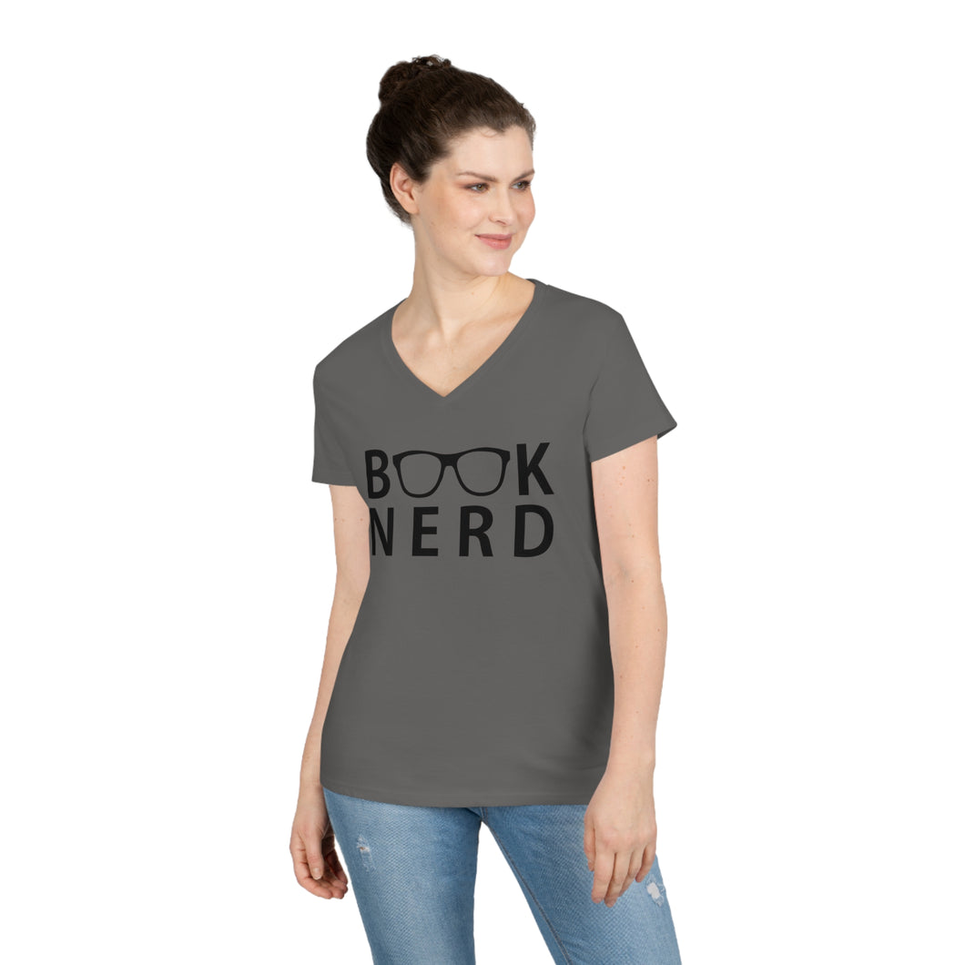 Book Nerd Ladies' V-Neck T-Shirt