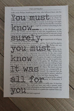 Load image into Gallery viewer, Pride and Prejudice &quot;You Must Know&quot; Book Page Art Print
