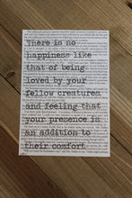 Load image into Gallery viewer, Jane Eyre &quot;There Is No Happiness Like That Of Being Loved&quot; Book Page Print
