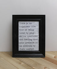 Load image into Gallery viewer, Jane Eyre &quot;There Is No Happiness Like That Of Being Loved&quot; Book Page Print
