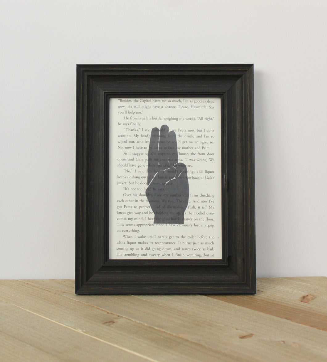 Three Finger Salute Book Page Art Print