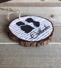 Load image into Gallery viewer, Wood Slice Ornaments: Jamie and Clare Silhouettes
