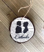 Load image into Gallery viewer, Wood Slice Ornaments: Jamie and Clare Silhouettes
